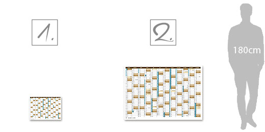 Kalender Größenvergleich B3 vs B1