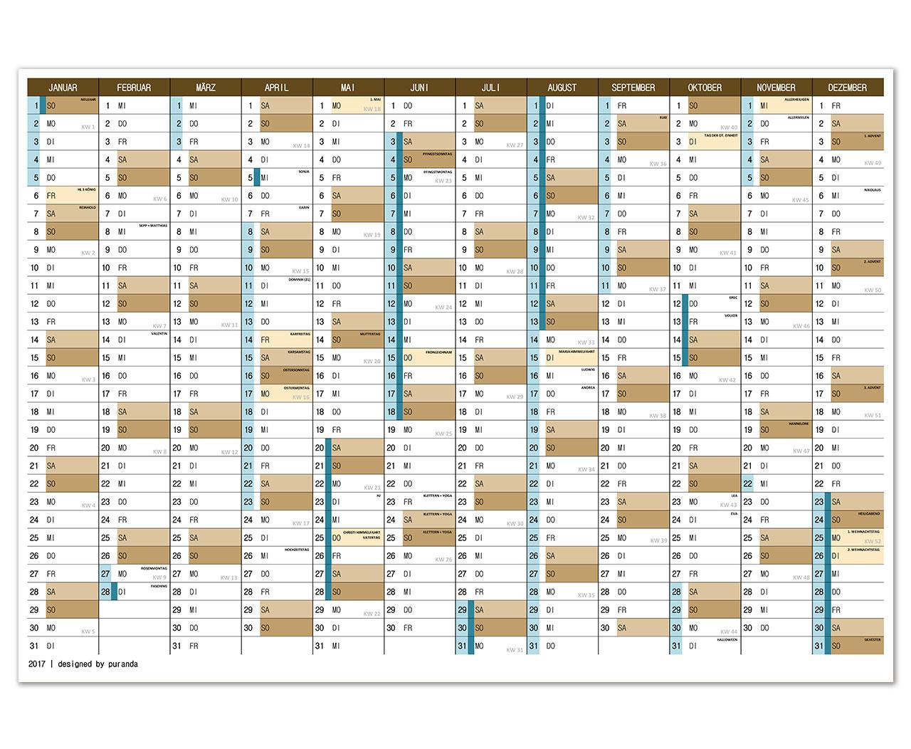 Individueller Kalender purDATE Basic - 100 x 70 cm - 2023