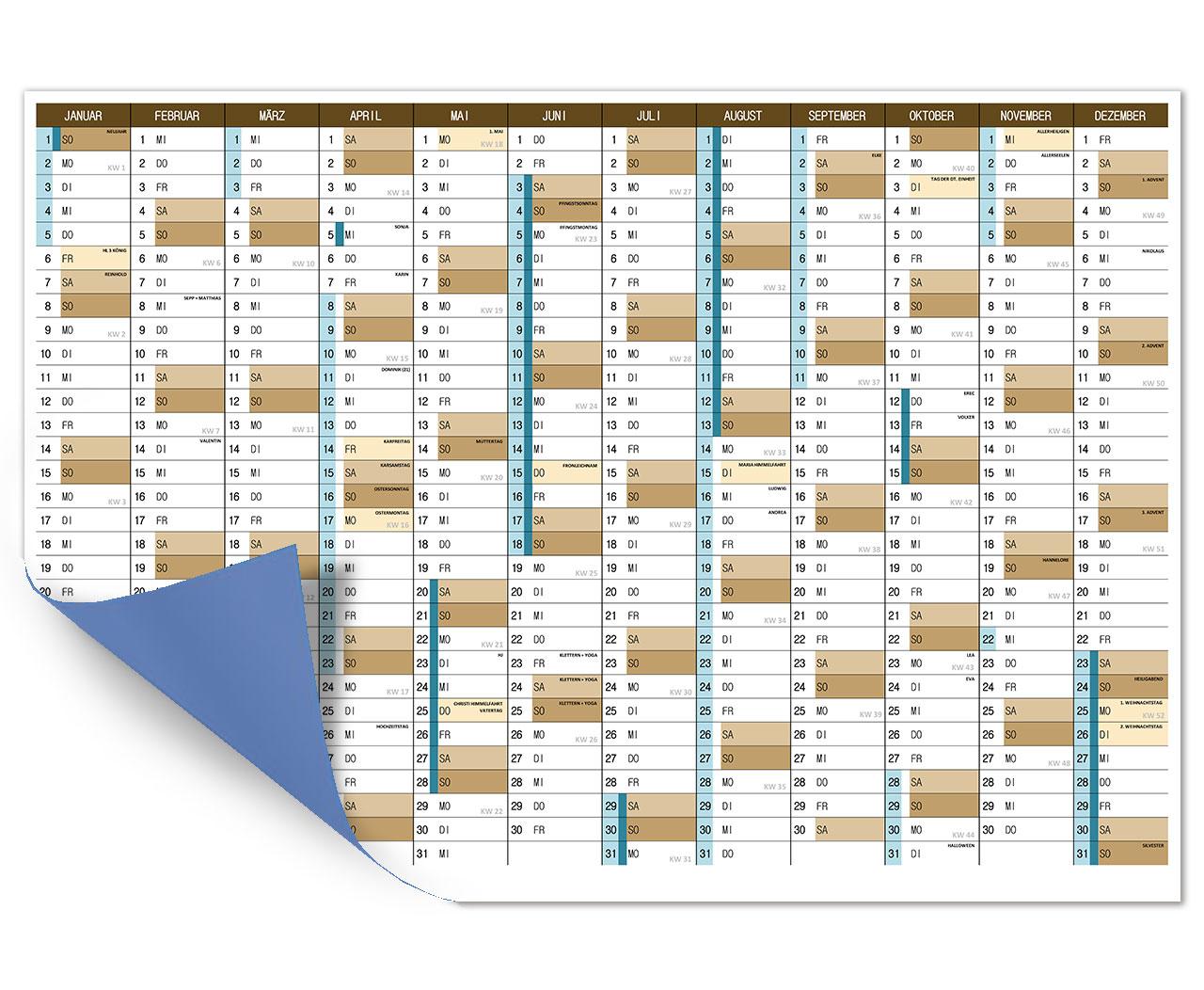 Wandkalender purDATE Basic - Affichenpapier - 100x70 - Einsatz