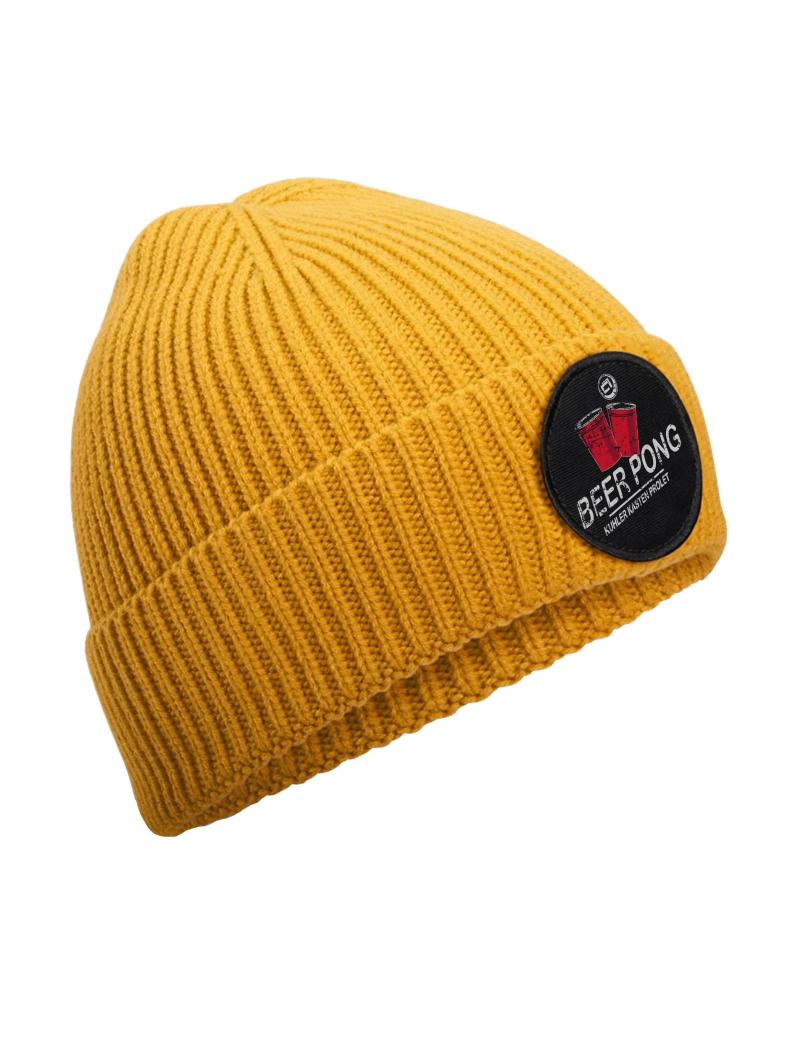 puranda BEERPONG Strickmütze - gelb - seitlich