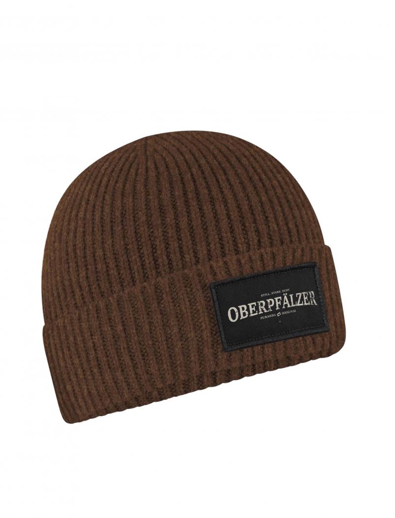 puranda OBERPFÄLZER Strickmütze - walnuss - seitlich