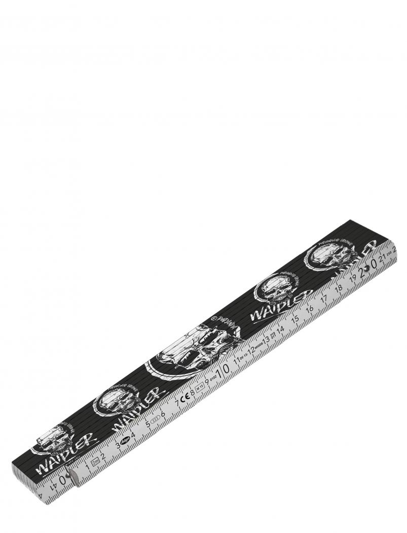 Preview: puranda WAIDLER Zollstock - Meterstab - schwarz - Rückseite