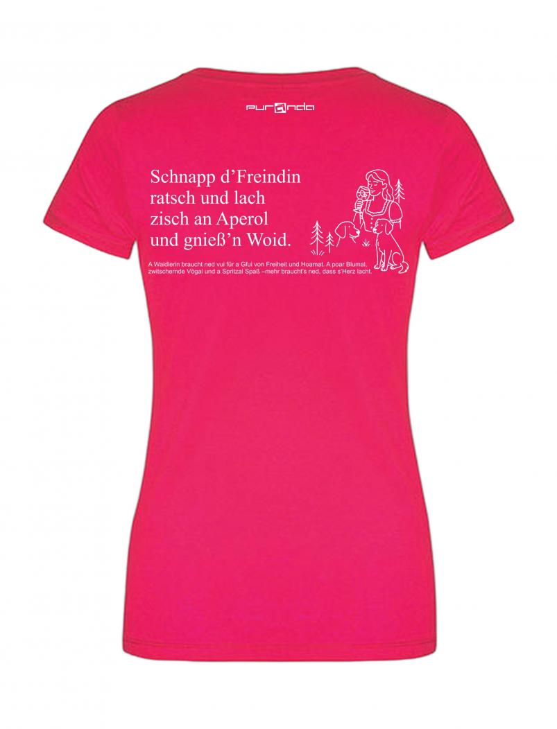 Preview: puranda T-Shirt WOS KIMMT - pink - hinten Model