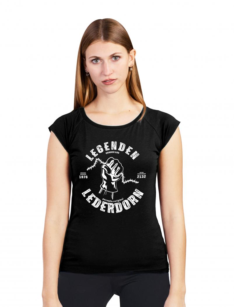 puranda T-Shirt LEDERDORN - schwarz - Model-01 nah