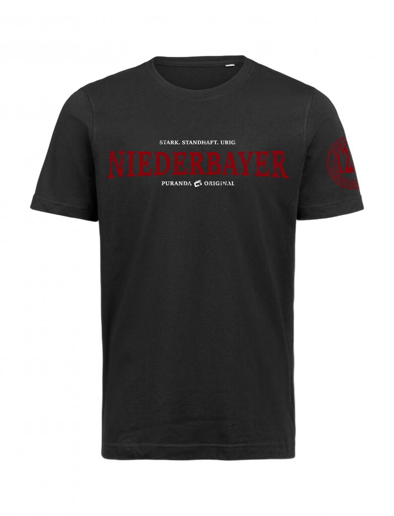 Preview: puranda T-Shirt Niederbayer - schwarz - Tshirt vorne