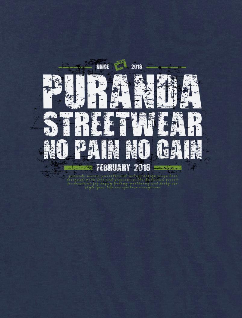 puranda T-Shirt NO PIAN NO GAIN - denim - Motiv