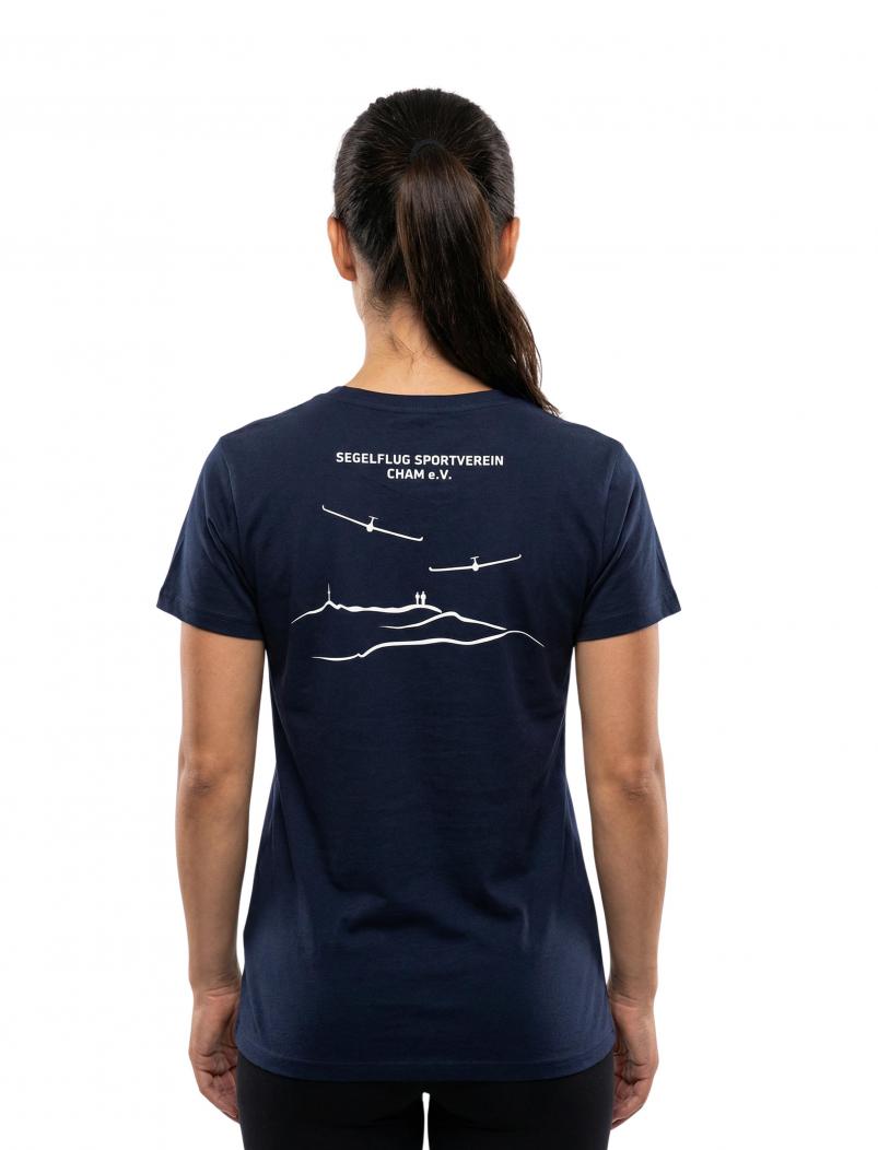 Preview: puranda T-Shirt SEGELFLUG SPORTVEREIN CHAM e.V- navy blue - Model hinten