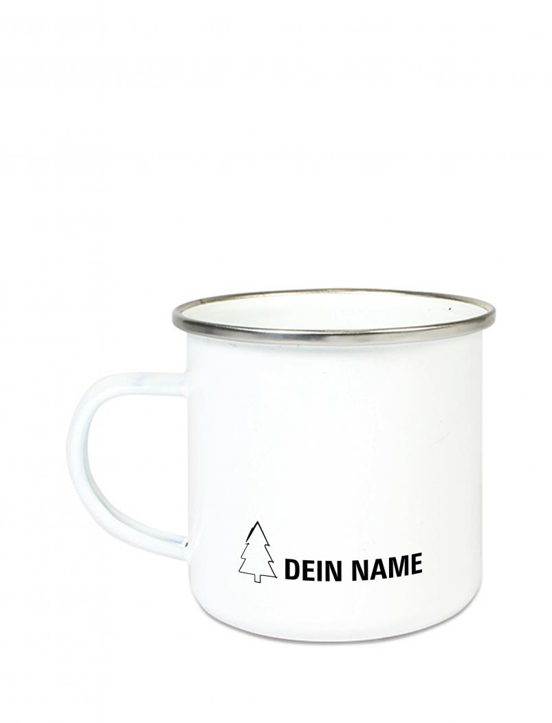 Preview: Emaille Tasse IM WOID DAHOAM WOID - 300 ml - hinten