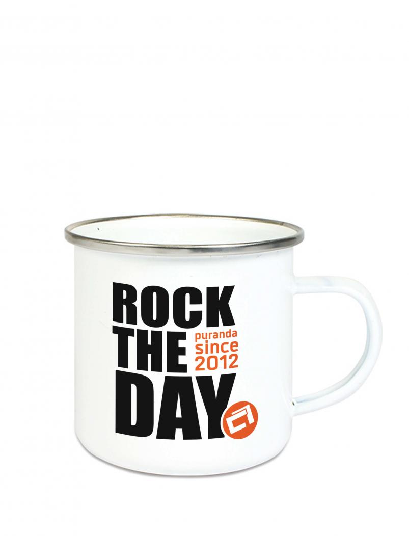 Emaille Tasse Rock the Day - 300 ml