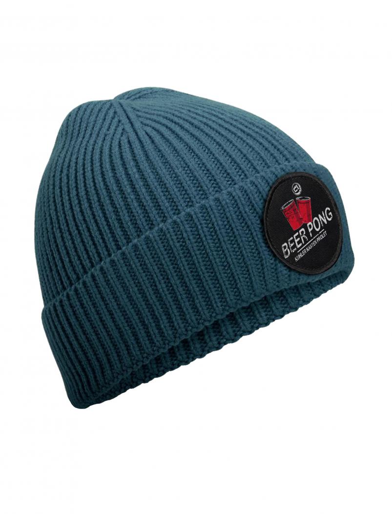 puranda BEERPONG Strickmütze - blau - seitlich
