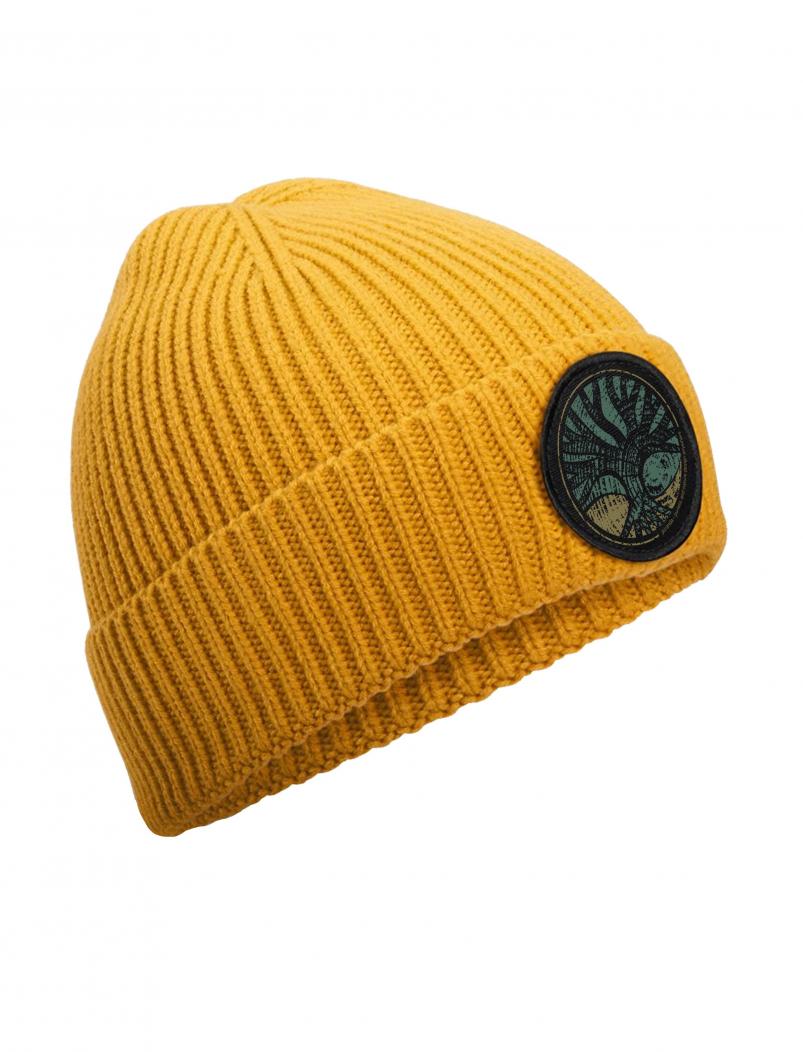 puranda KRAFTBAUM Strickmütze - gelb - seitlich