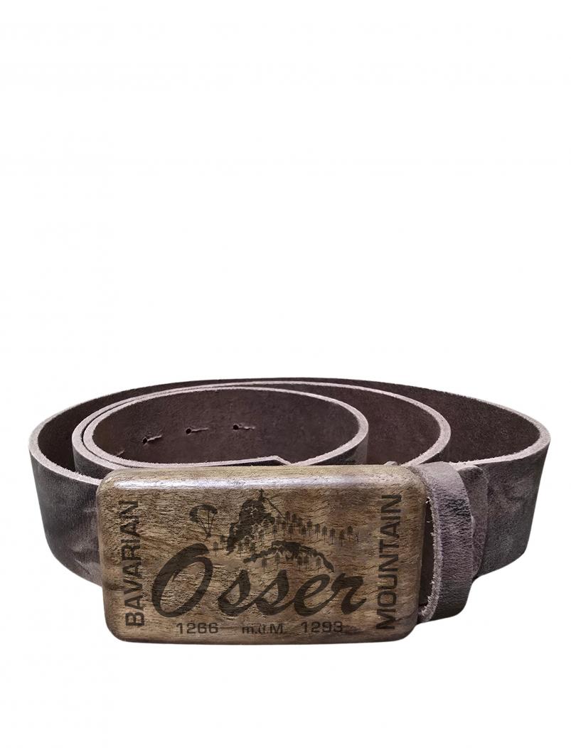 Ledergürtel mit Holzschnalle OSSER - Büffelleder