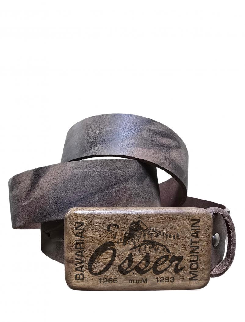 Ledergürtel mit Holzschnalle OSSER - Büffelleder