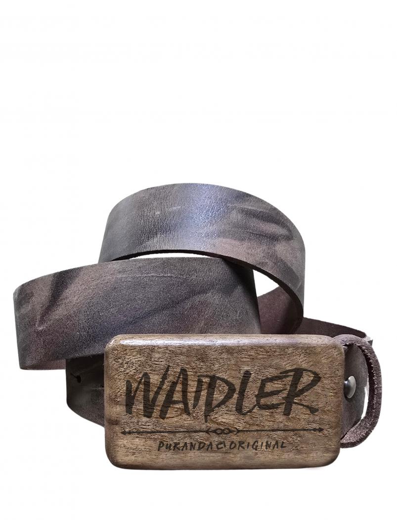Ledergürtel mit Holzschnalle WAIDLER - Büffelleder