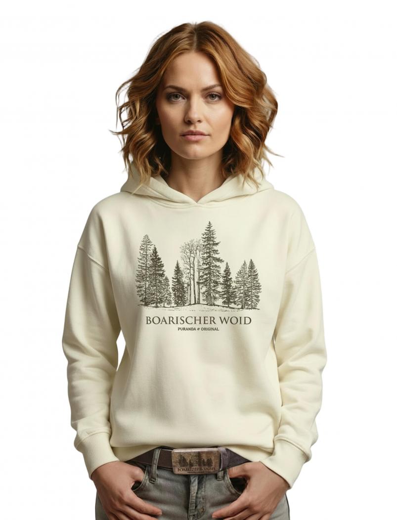 puranda Hoodie BOARISCHER WOID - creme - Model nah