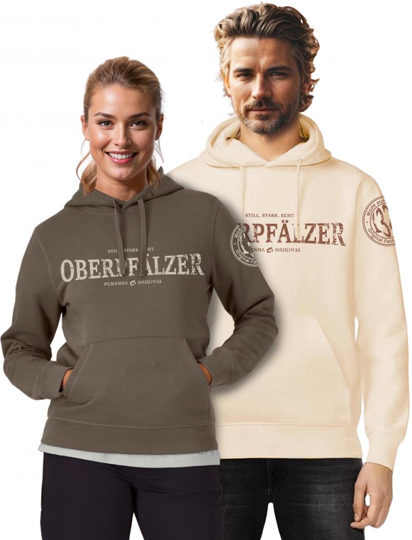puranda Hoodie - OBERPFÄLZER - creme + braun - Model
