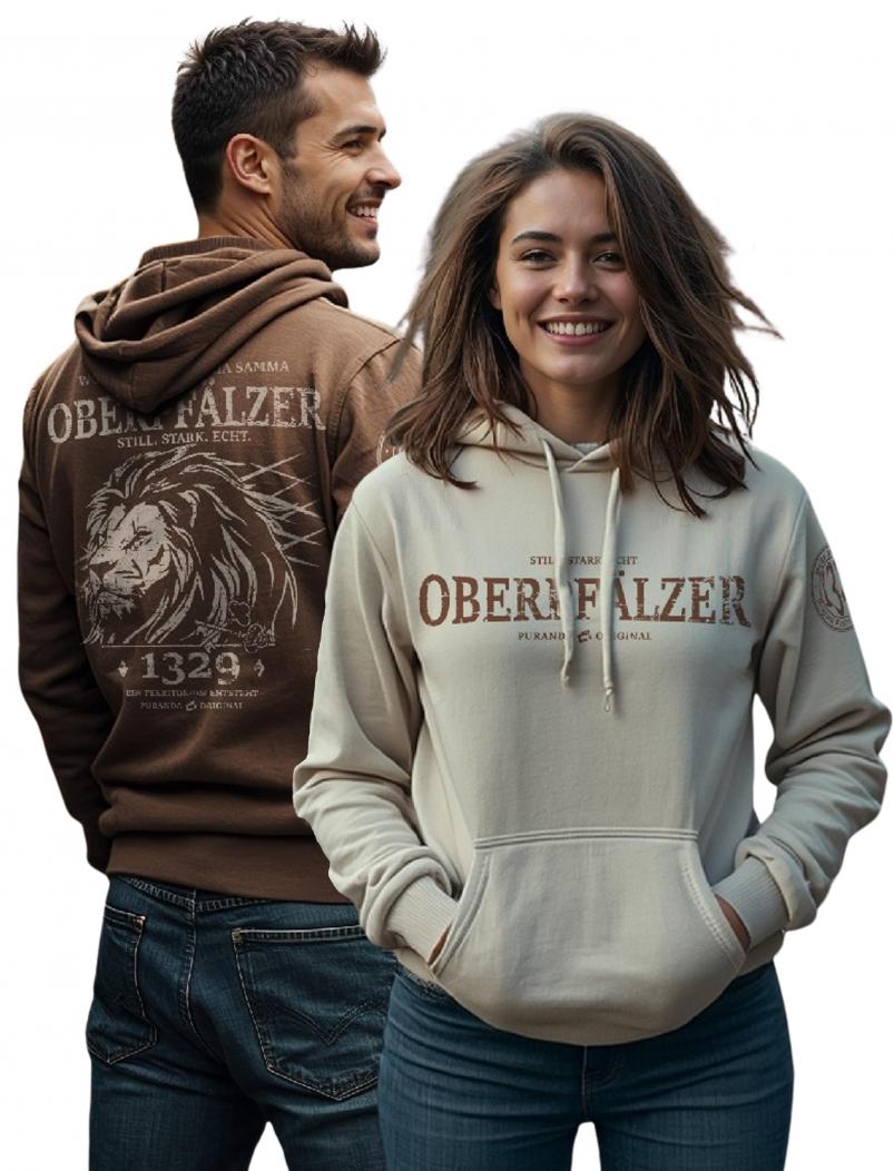 puranda Hoodie - OBERPFÄLZER - creme + braun - Model