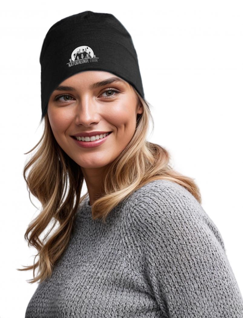 Merino Beanie Naturfreunde - schwarz - Model01