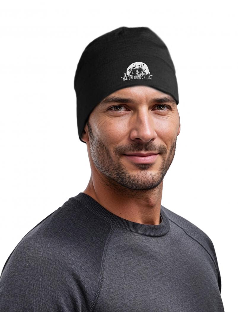 Merino Beanie Naturfreunde - schwarz - Model02