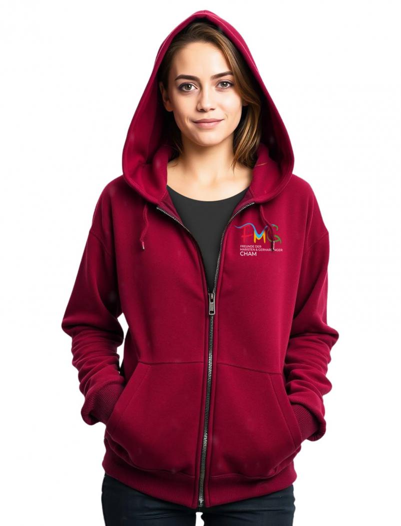 puranda Sweatjacke - FMG CHAM - weinrot - Model01nah