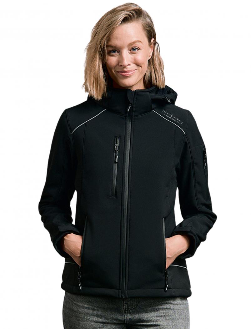 puranda TEAM MOOSBURG warme Softshelljacke - schwarz - Model nah