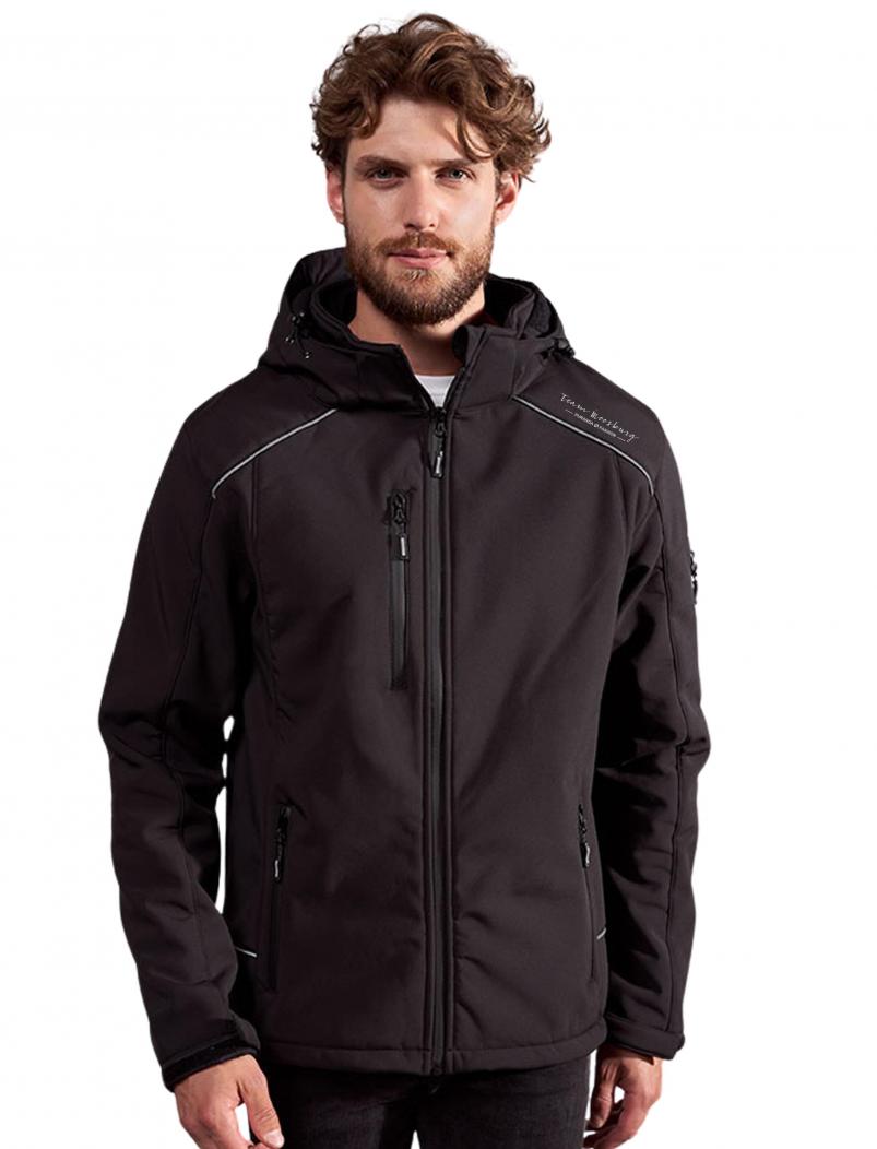 puranda TEAM MOOSBURG warme Softshelljacke - schwarz - Model nah