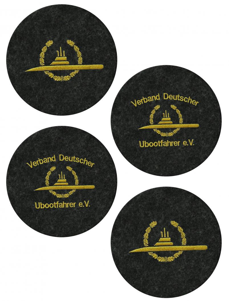 Untersetzer aus Filz VDU - 10 cm - schwarz - 4er Set