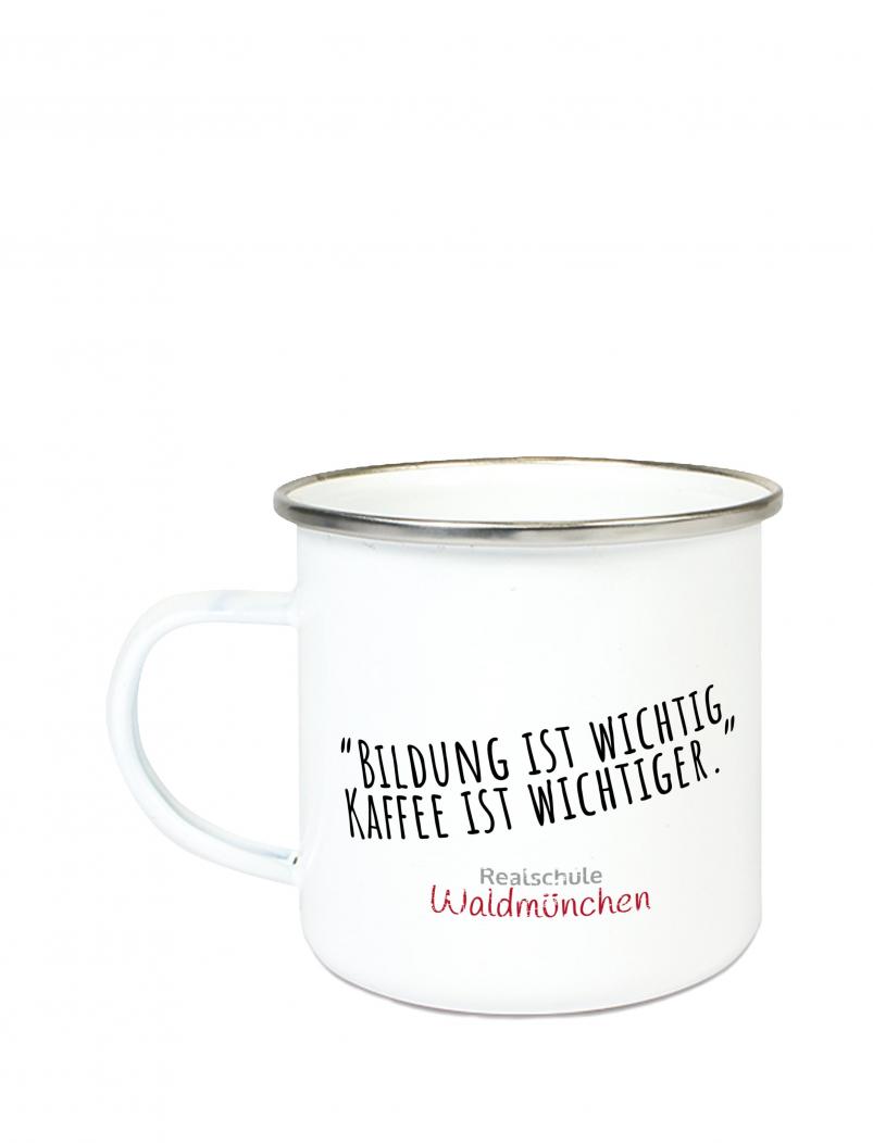 Emaille Tasse REALSCHULE WALDMÜNCHEN - 300 ml - Einsatz
